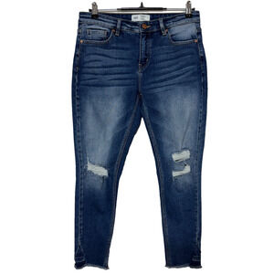 BKE Gabby Jeans Womens 27 Blue Fits 31x27 Curvy Hi Rise Ankle Skinny Distressed